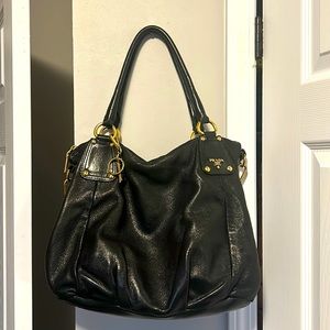 Prada Classic Leather Black Bag with Key Chain